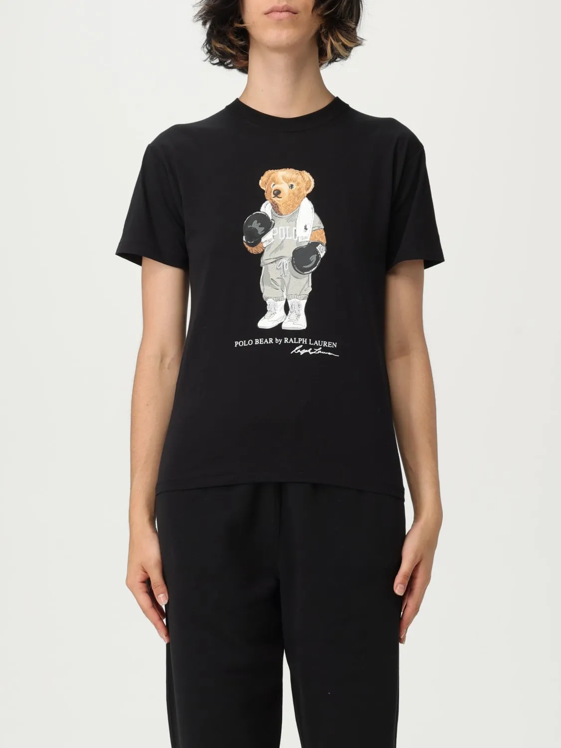 T-shirt in cotone con stampa Teddy Polo Ralph Lauren