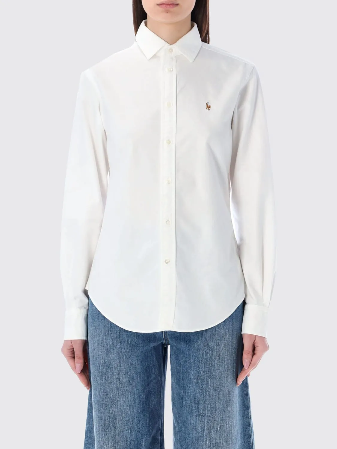 Camicia in cotone con logo ricamato Polo Ralph Lauren