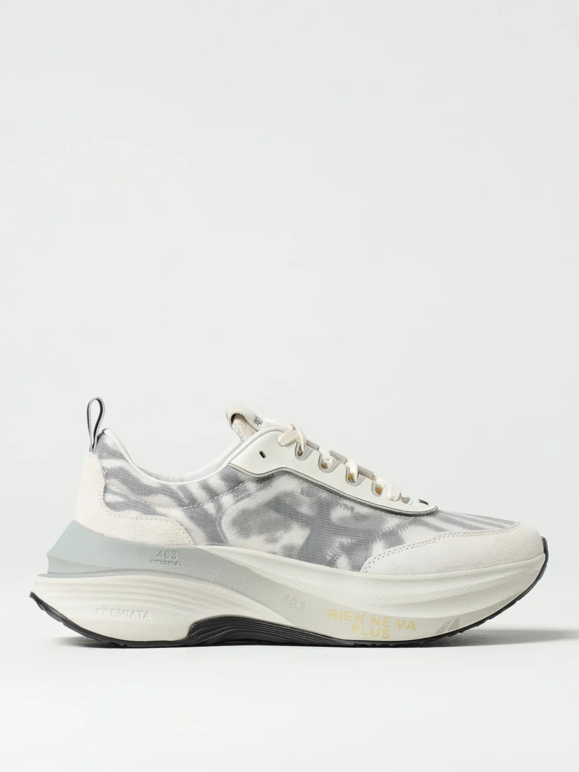 Sneakers Hill Premiata in mesh e camoscio con stampa animalier