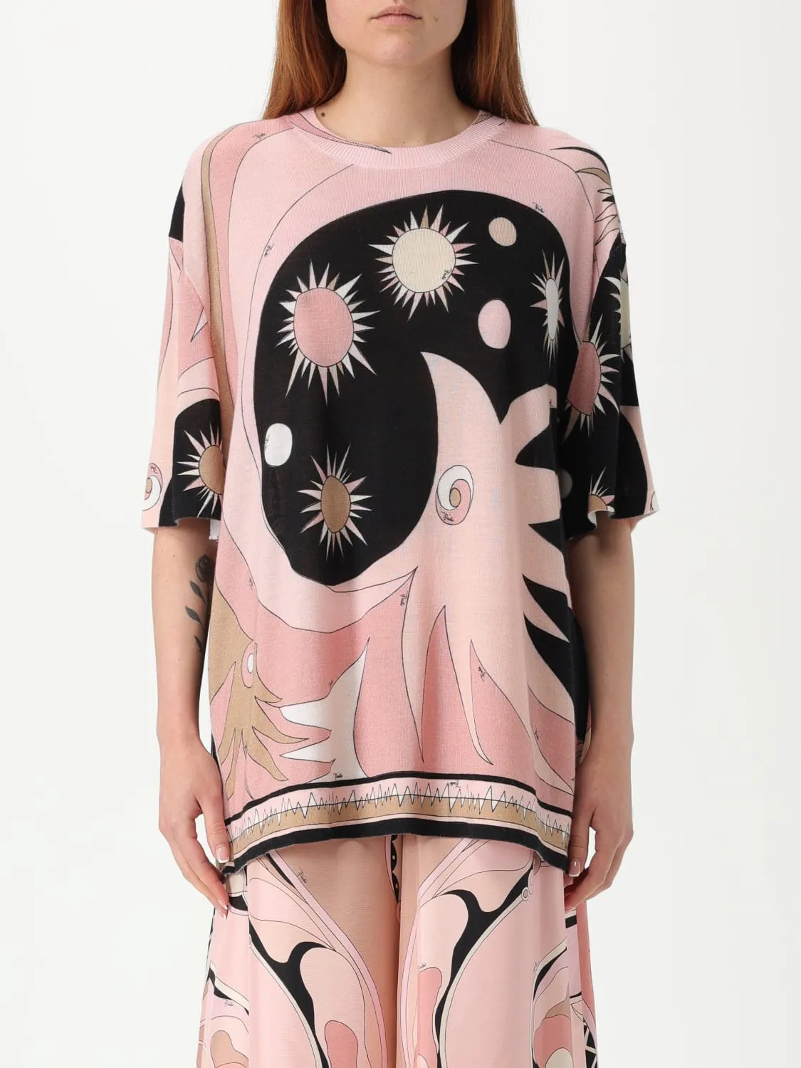 Blusa Pucci in lana e seta con stampa grafica