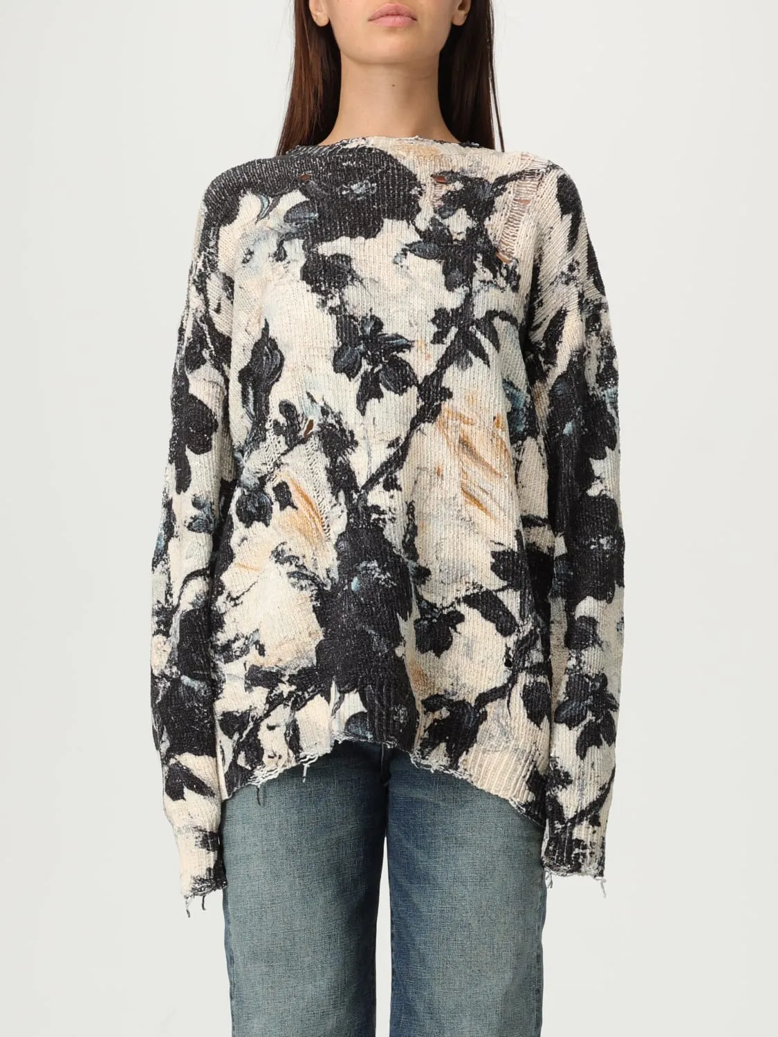 Maglia in misto cotone floreale R13