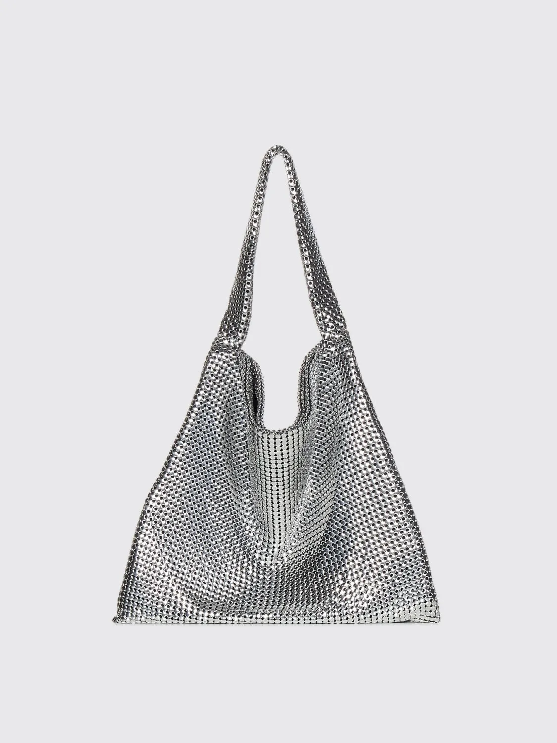 Borsa tote Pixel Rabanne in alluminio