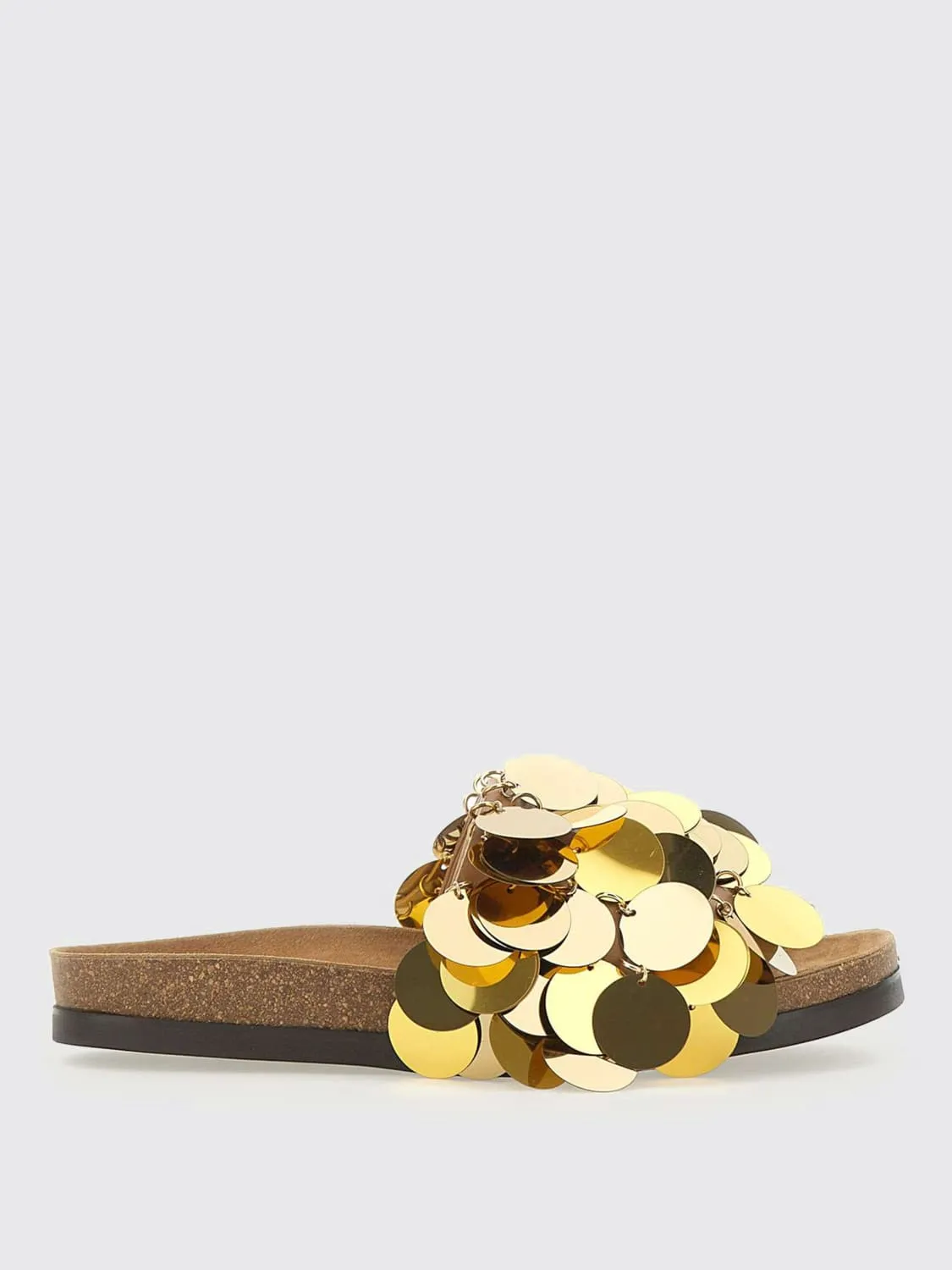 Sandalo Rabanne in pelle con paillettes