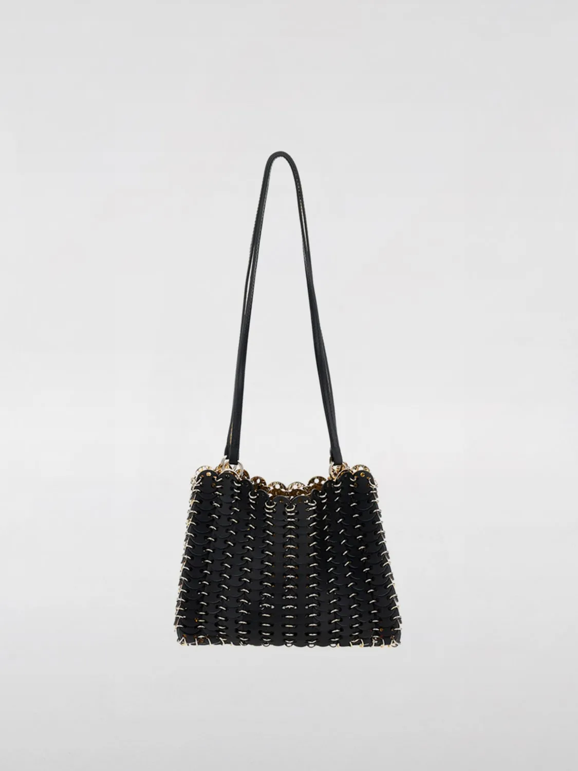 Borsa 1969 flip Rabanne in pelle con anelli metallici