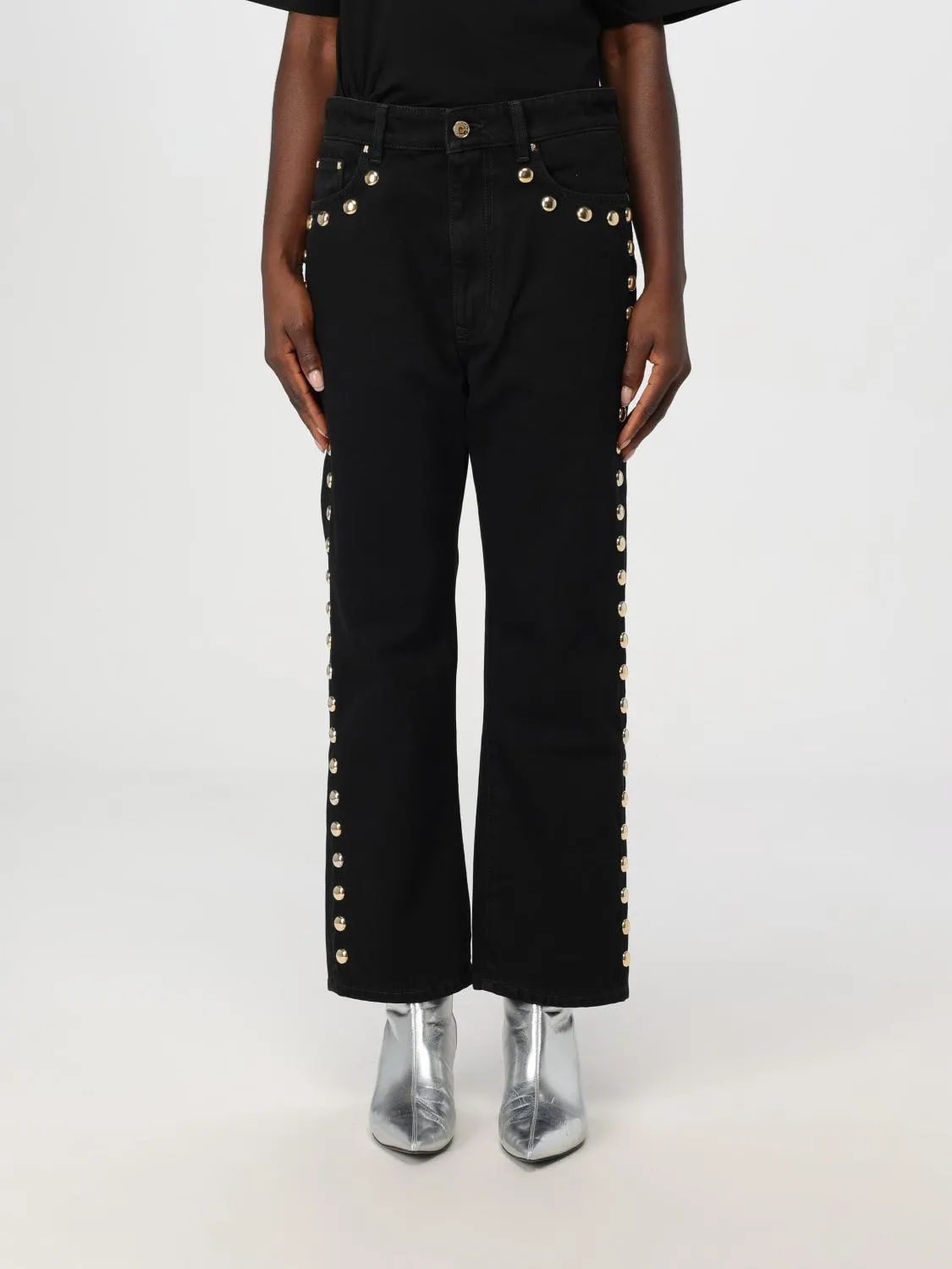 Jeans Rabanne in denim con borchie