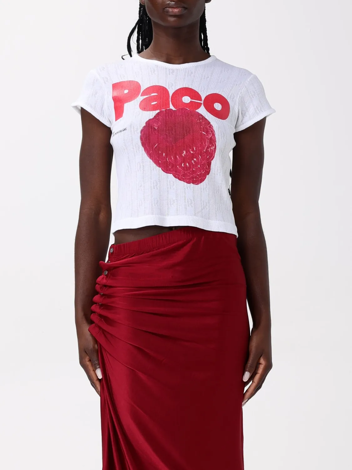 T-shirt Rabanne in cotone con stampa