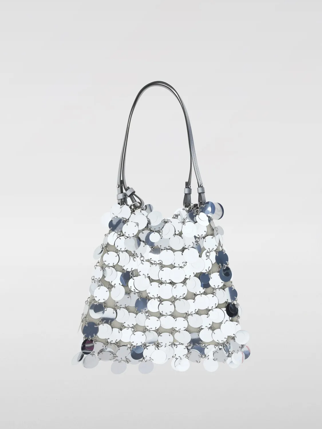 Borsa a spalla Sparkle large con paillettes Rabanne