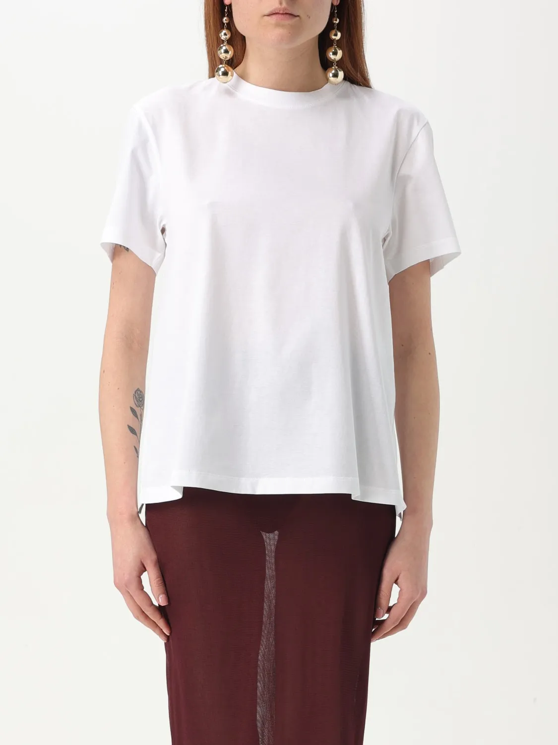 T-shirt con spacco posteriore Rabanne