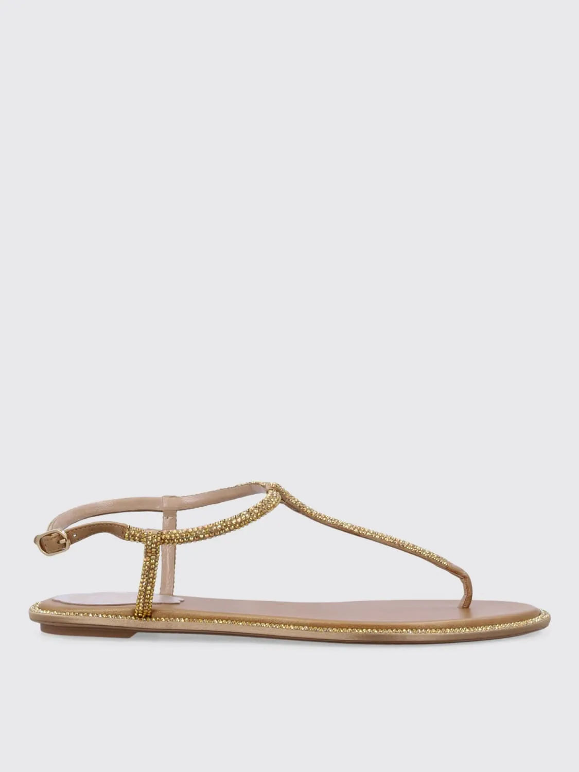 Sandalo Rene Caovilla in nappa e raso con strass