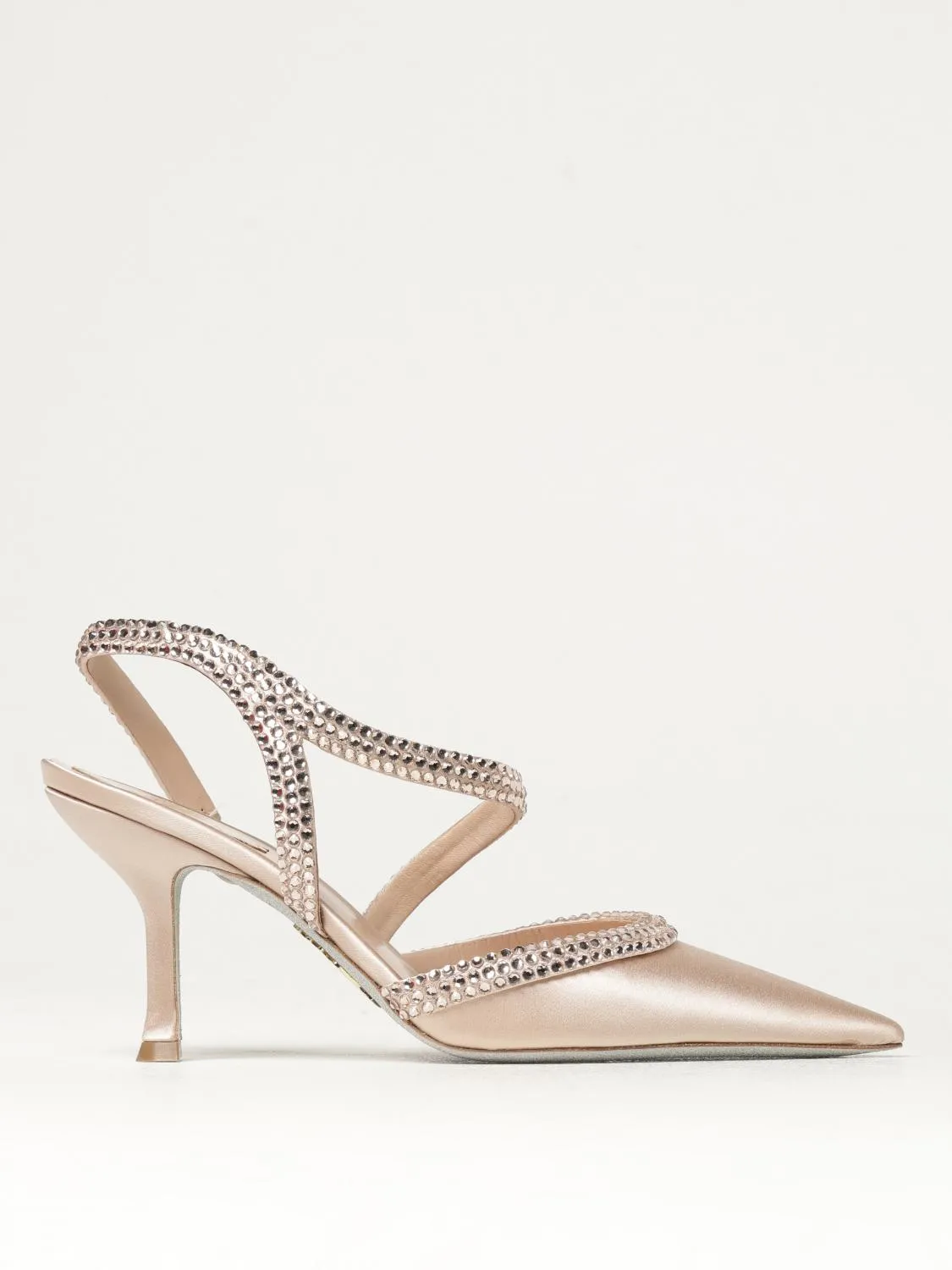 Slingback Lidia Rene Caovilla in raso con strass