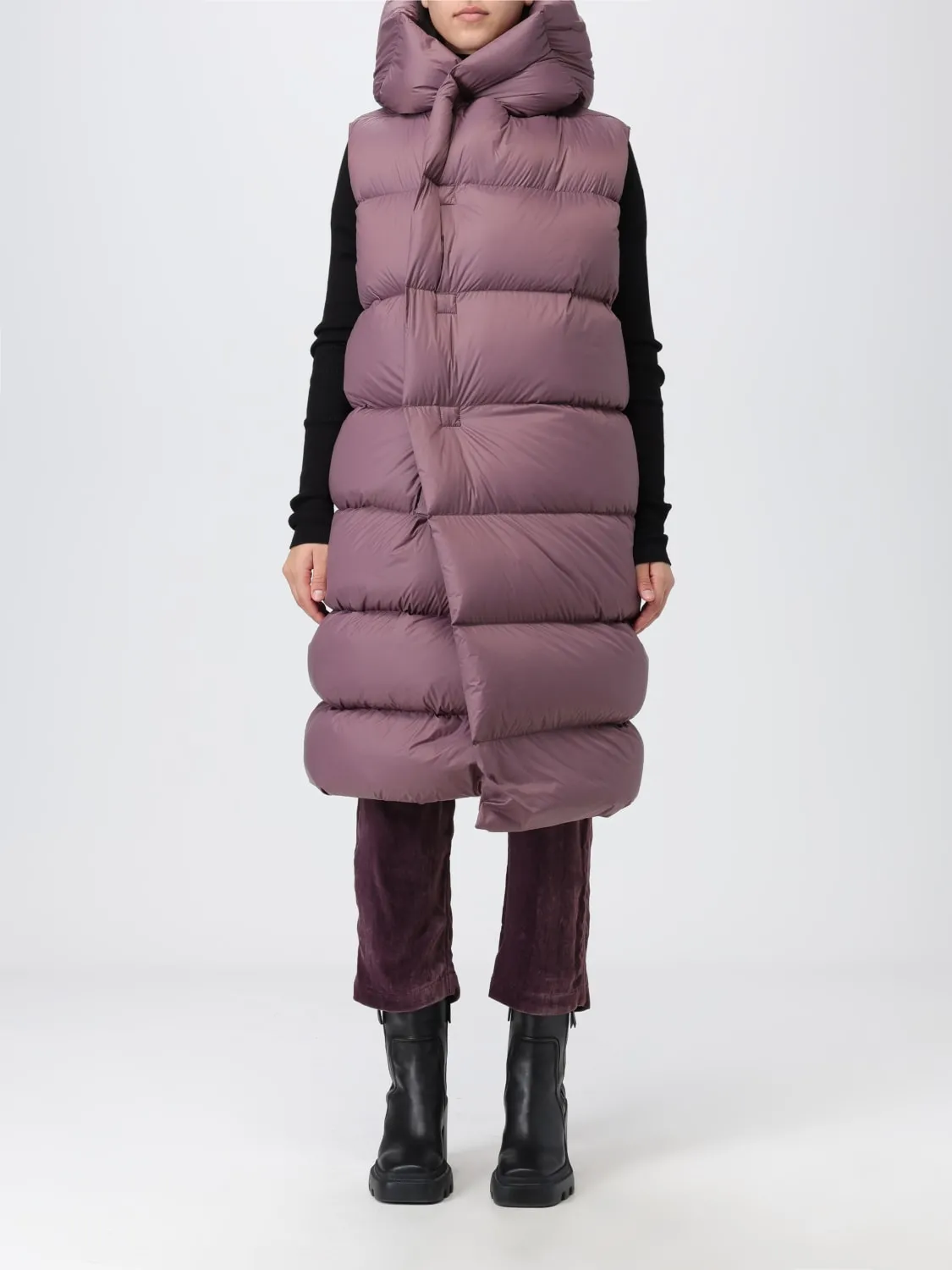 Gilet Rick Owens in nylon trapuntato