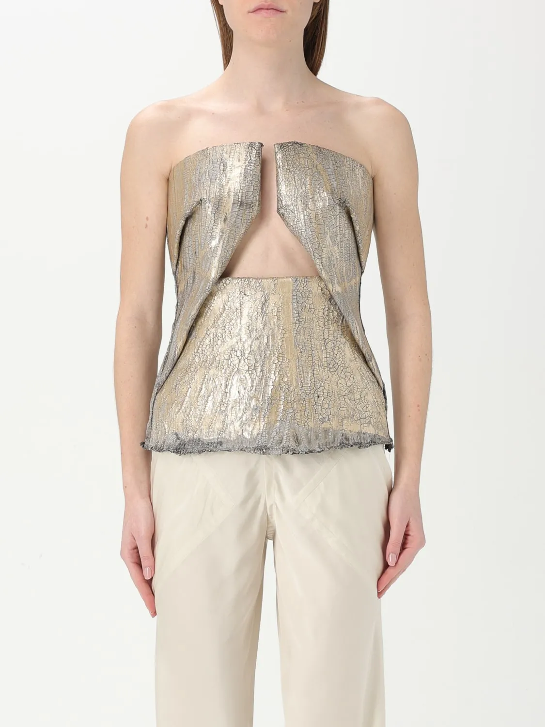 Top strutturato in cotone crackle Rick Owens