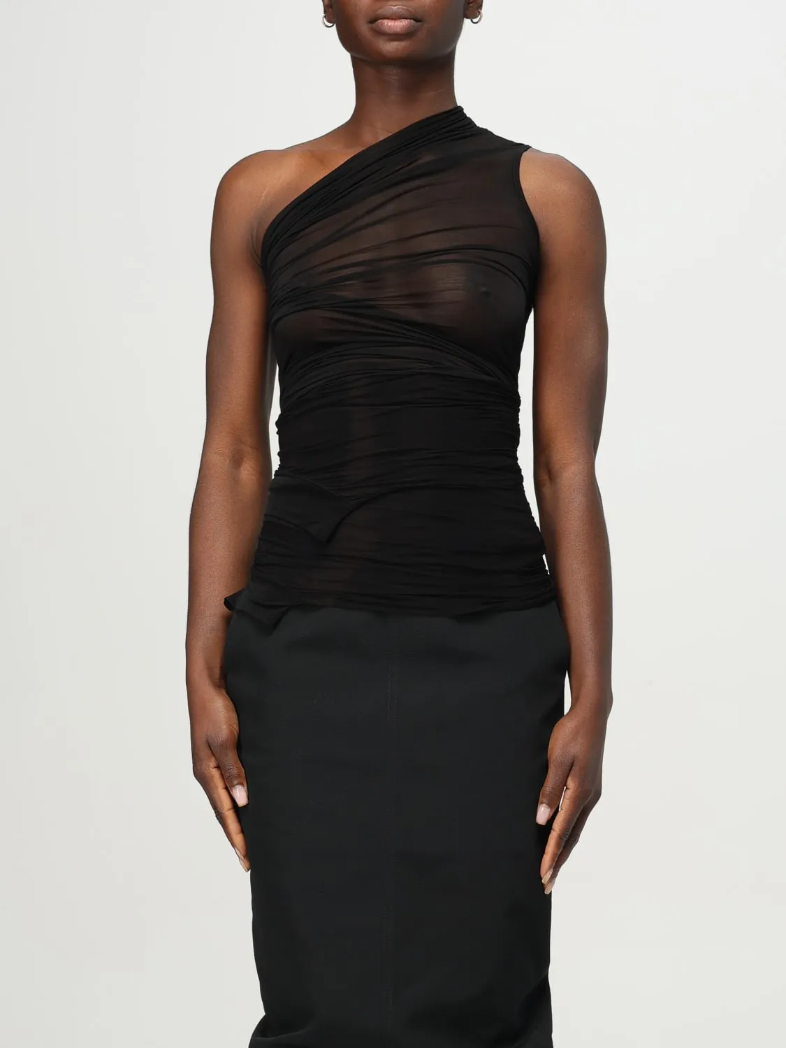 Top monospalla Rick Owens in jersey drappeggiato