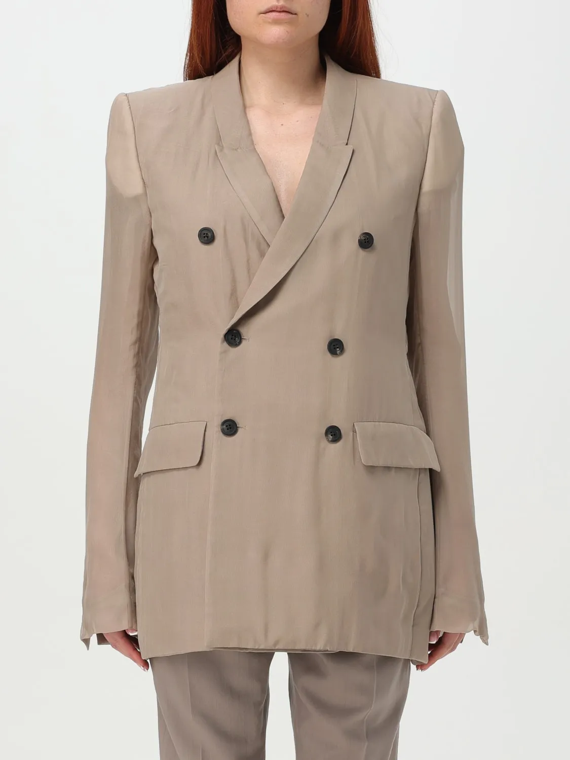 Blazer a doppiopetto Rick Owens in seta