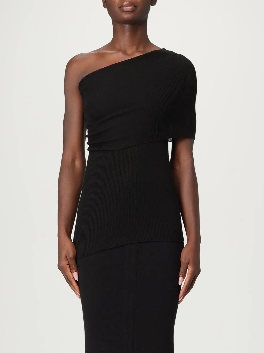 Top monospalla Rick Owens in misto lana