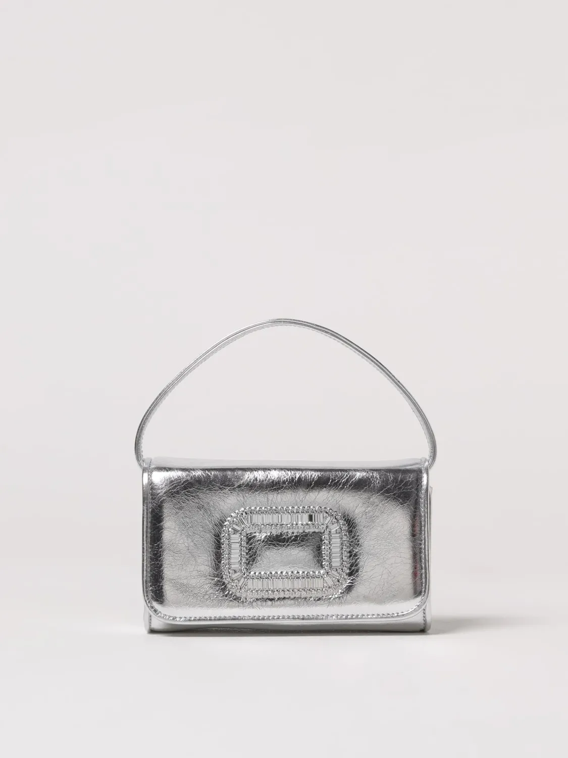 Borsa Micro Pilgrim Roger Vivier in pelle laminata con fibbia gioiello