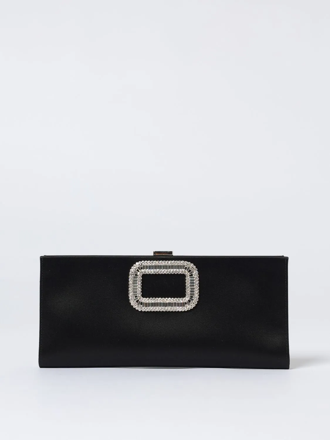 Pochette Pilgrim Roger Vivier in raso con fibbia gioiello