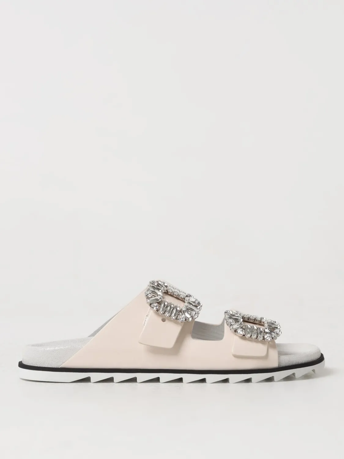 Sandalo Roger Vivier in pelle con fibbie gioiello