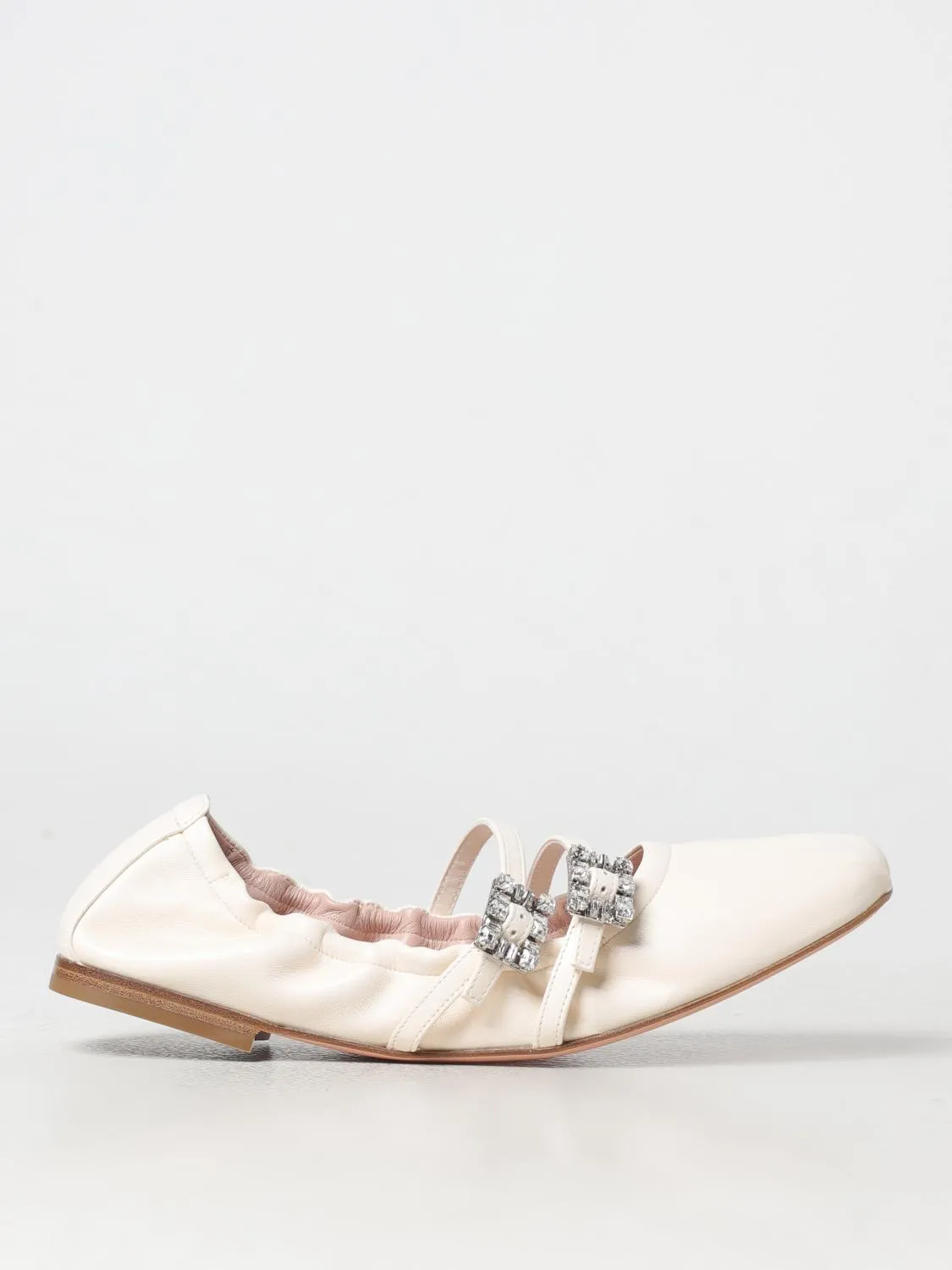 Ballerina Roger Vivier in nappa con fibbie gioiello