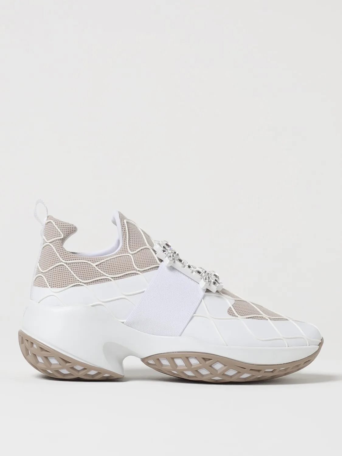 Sneakers Viv' Run Roger Vivier in mesh e gomma con fibbia gioiello
