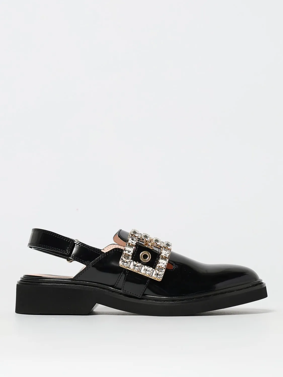 Slingback Roger Vivier in pelle spazzolata con fibbia gioiello