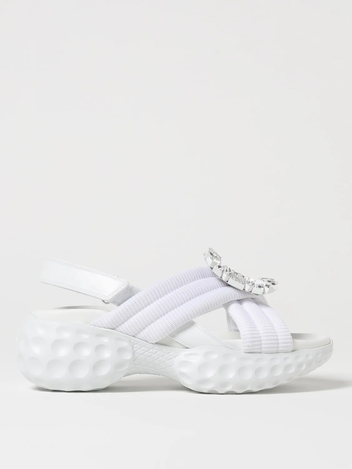 Sandalo Viv' Run Roger Vivier in mesh con fibbia gioiello