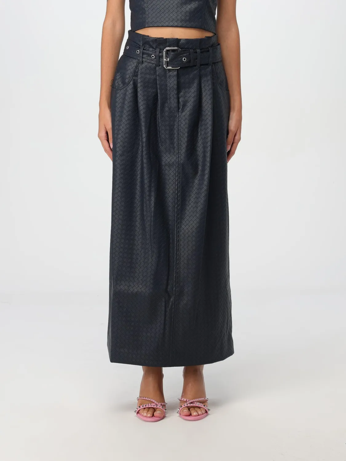 Gonna Rotate in pelle sintetica intrecciata