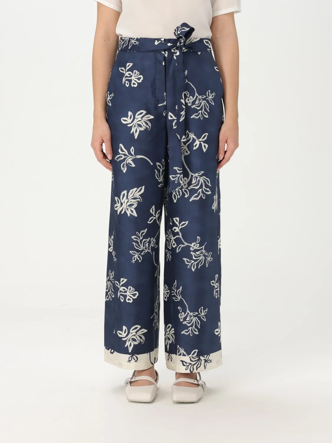 Pantalone 'S Max Mara in seta stampata