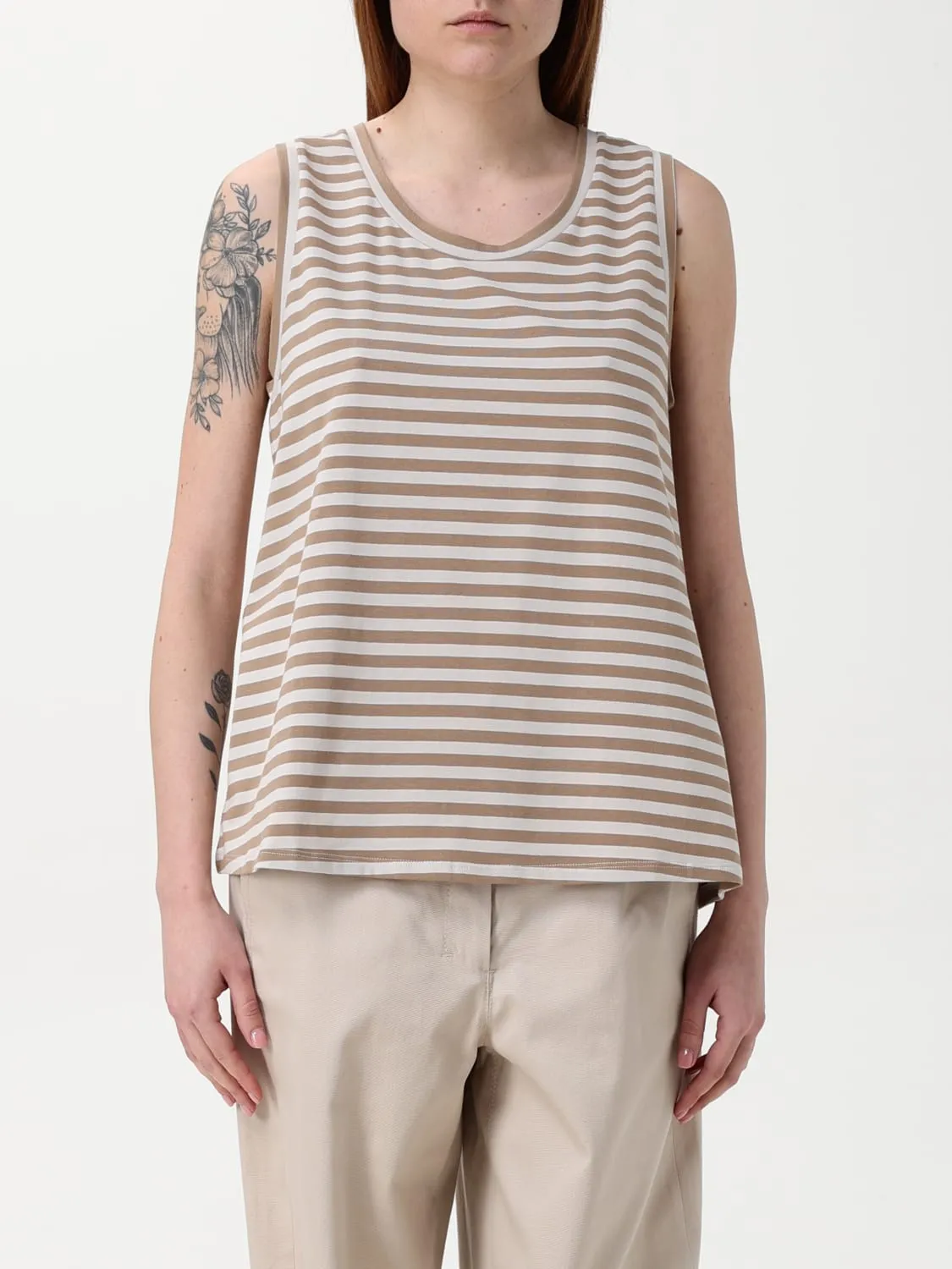 Canotta 'S Max Mara in cotone stretch a righe