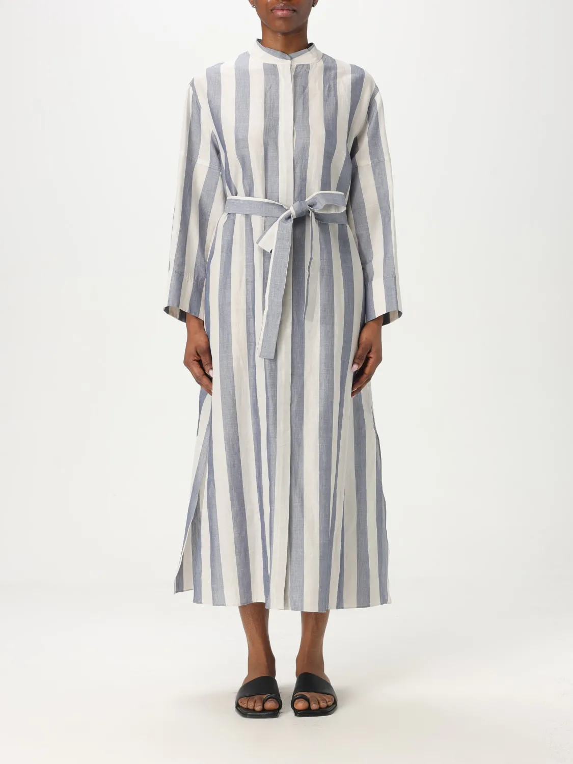 Abito chemisier 'S Max Mara in lino a righe
