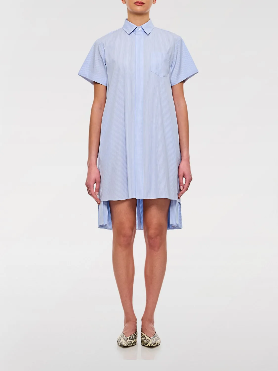 Abito chemisier Sacai in cotone a righe