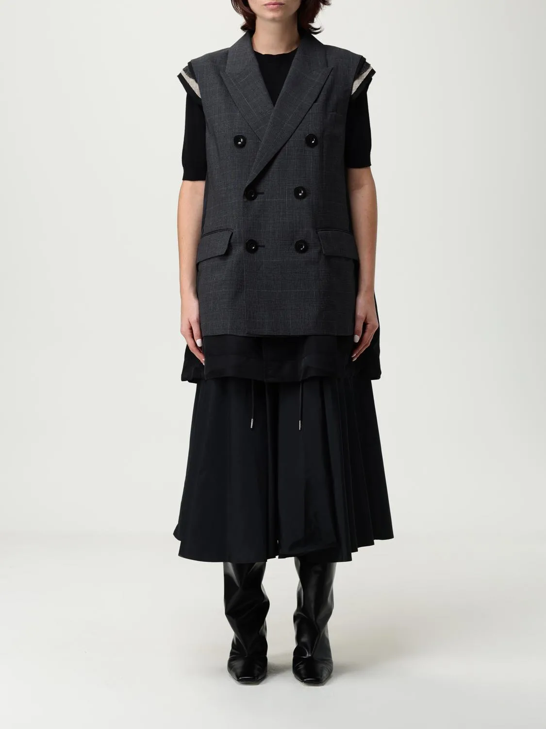 Gilet Sacai in lana e nylon