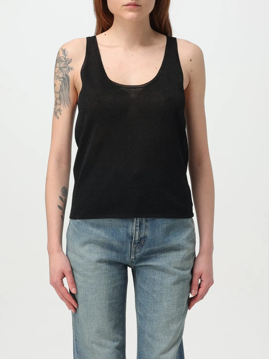 Canotta basic Saint Laurent in misto viscosa