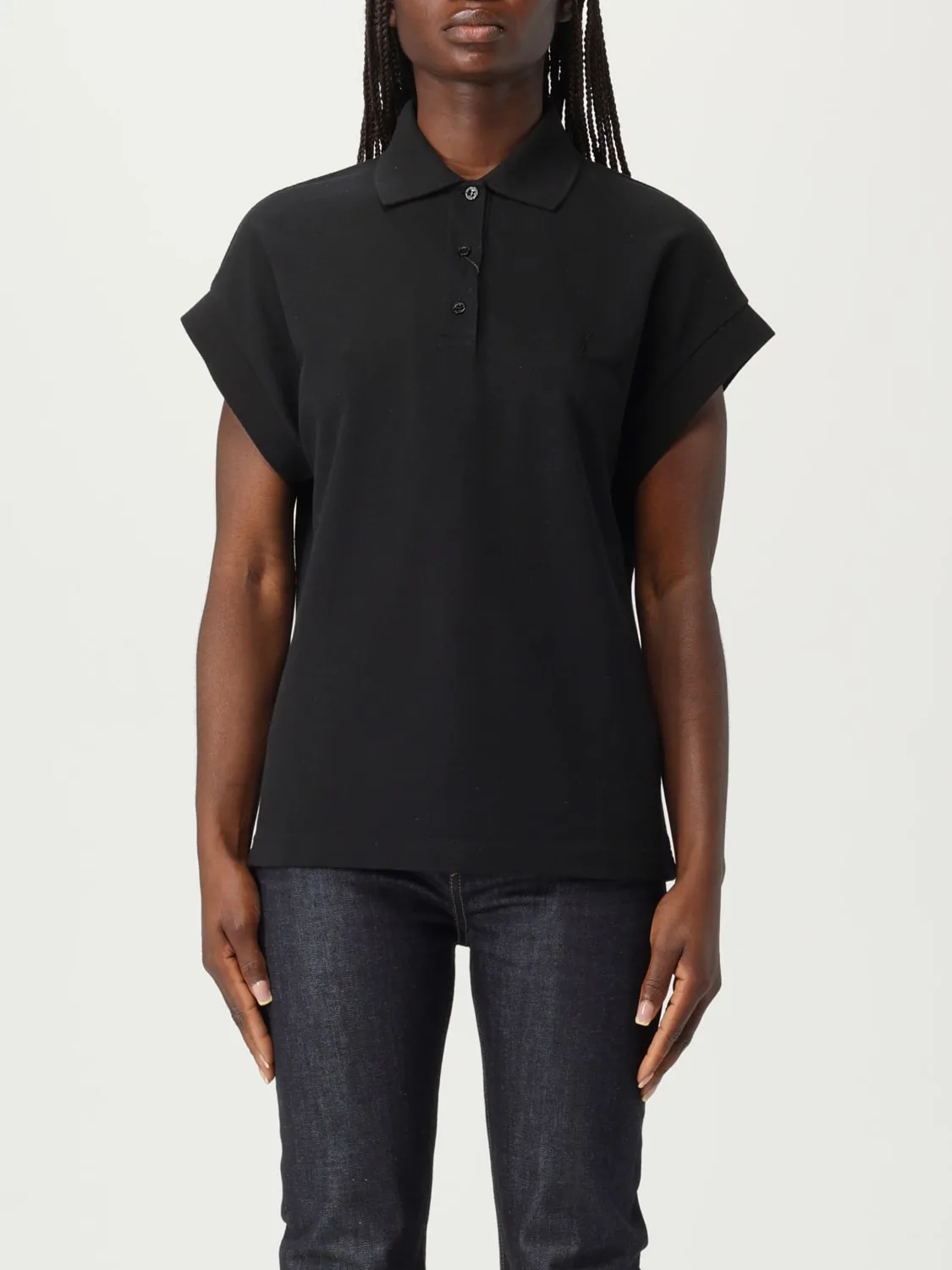 Polo basic in cotone Saint Laurent
