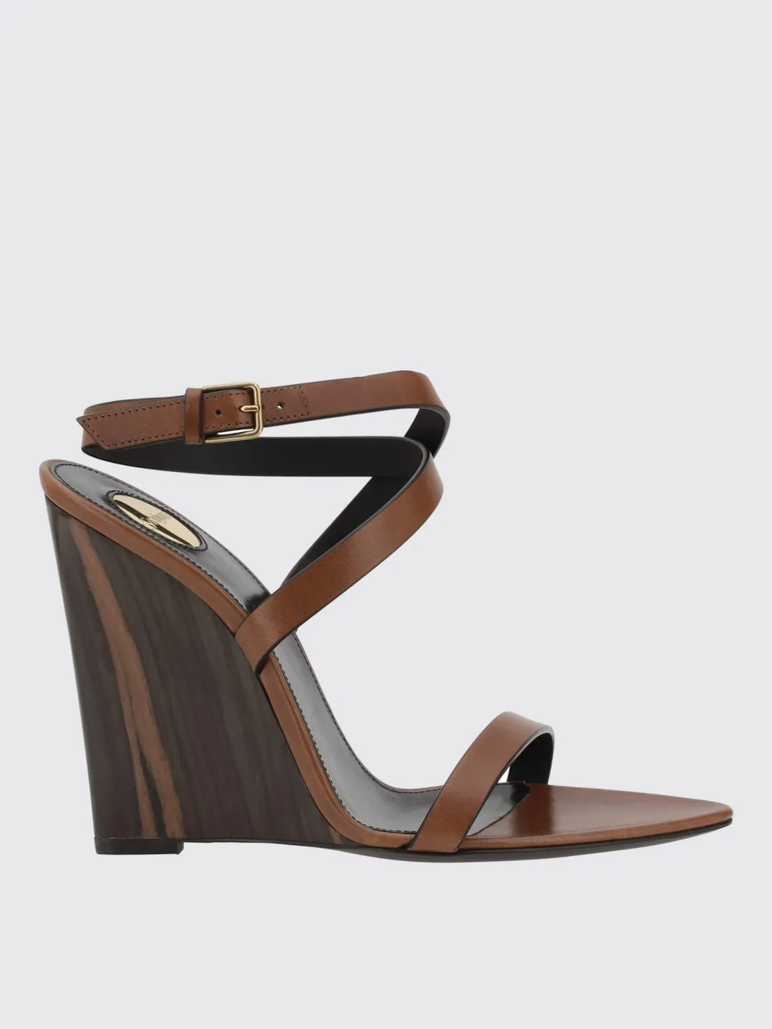 Sandalo con zeppa Saint Laurent in pelle