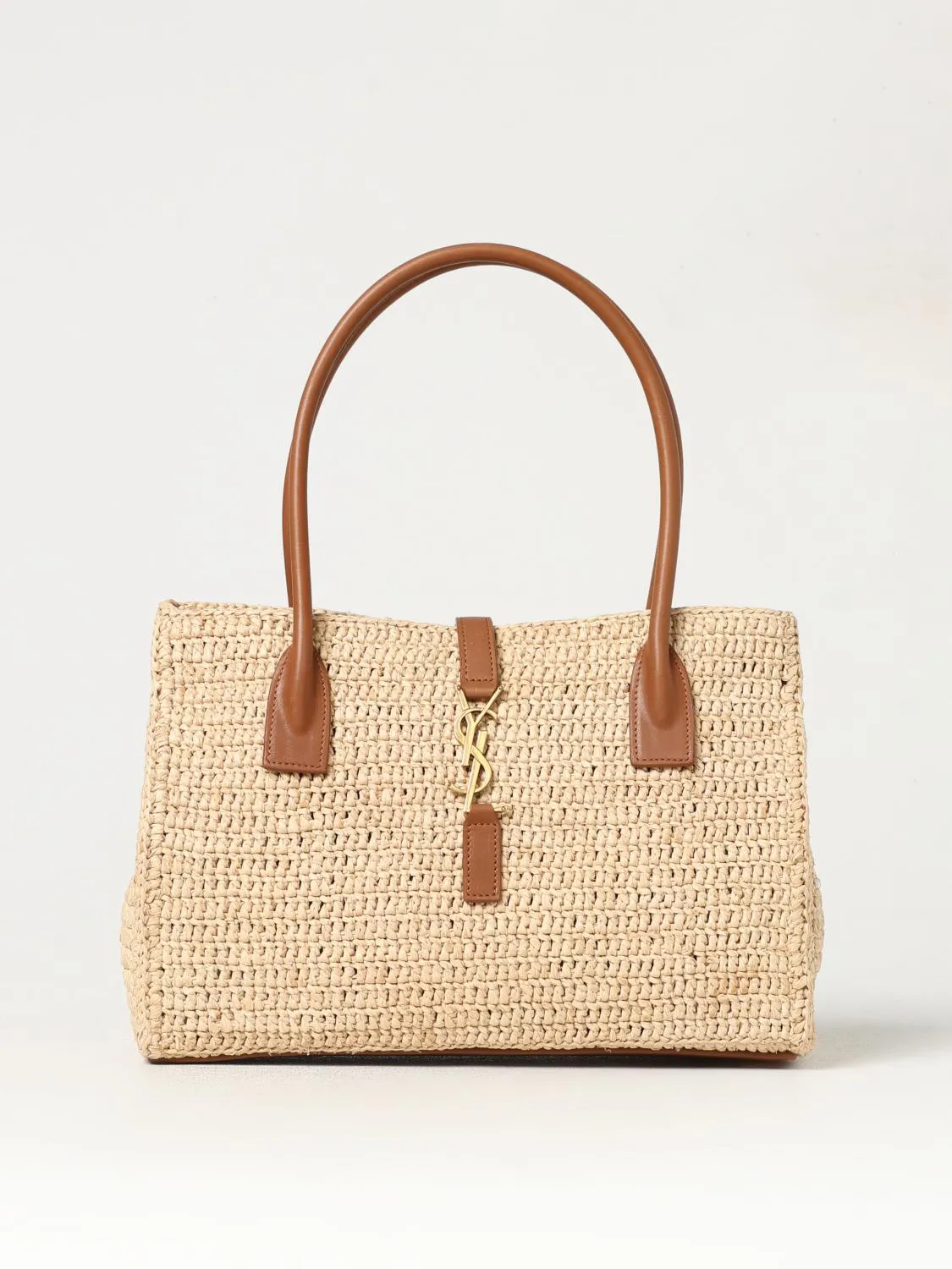 Borsa Saint Laurent in rafia e pelle