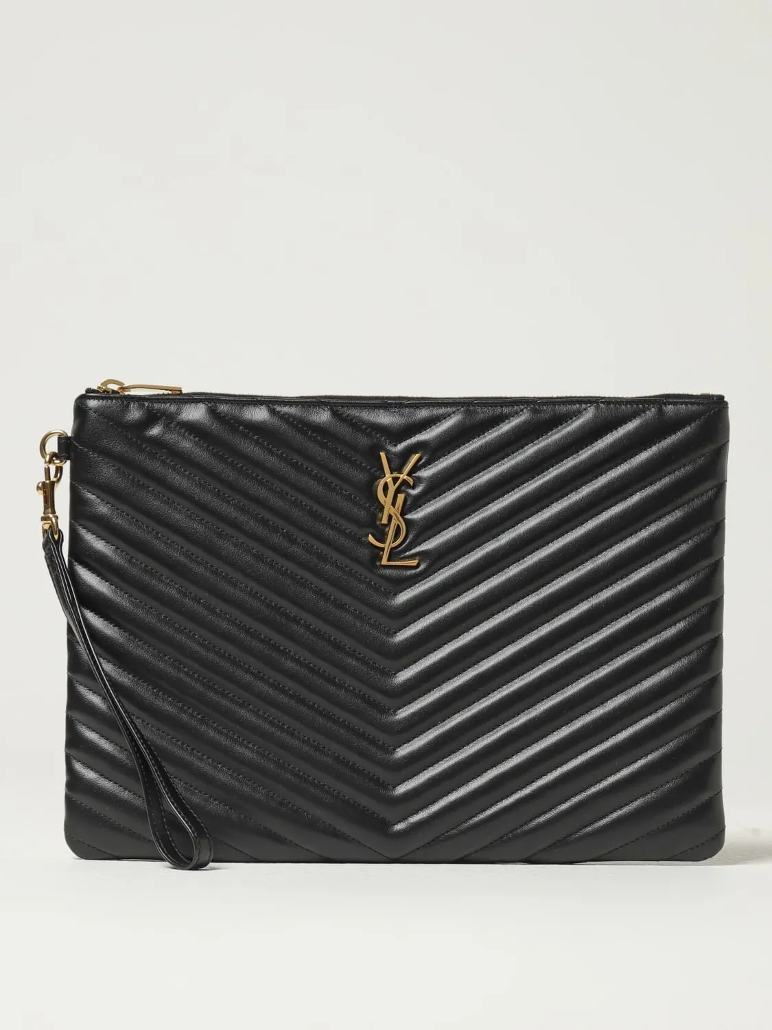 Clutch Cassandre Saint Laurent in nappa matelassè chevron