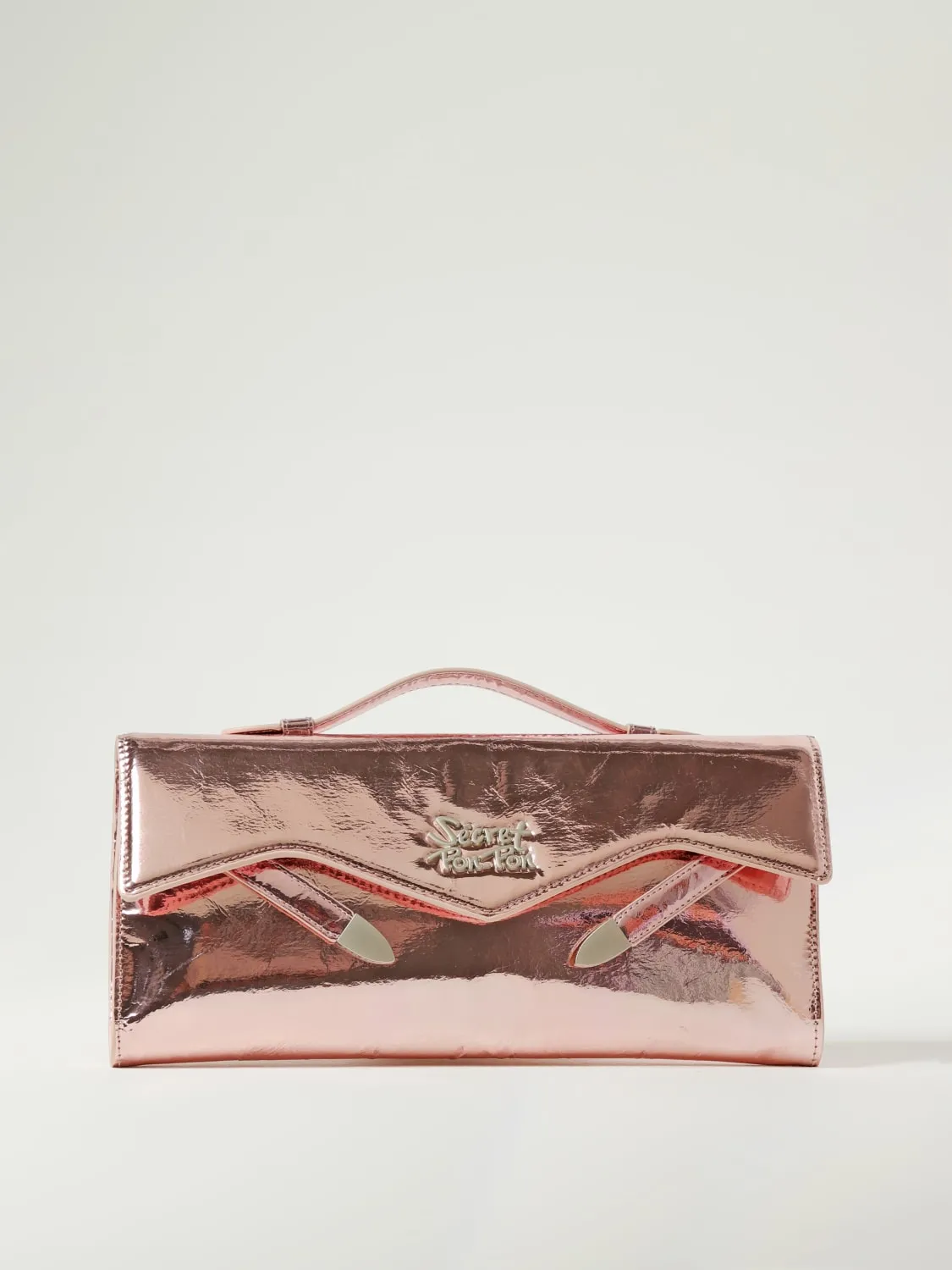 Clutch Sparkling Secret Pon-Pon in vernice laminata