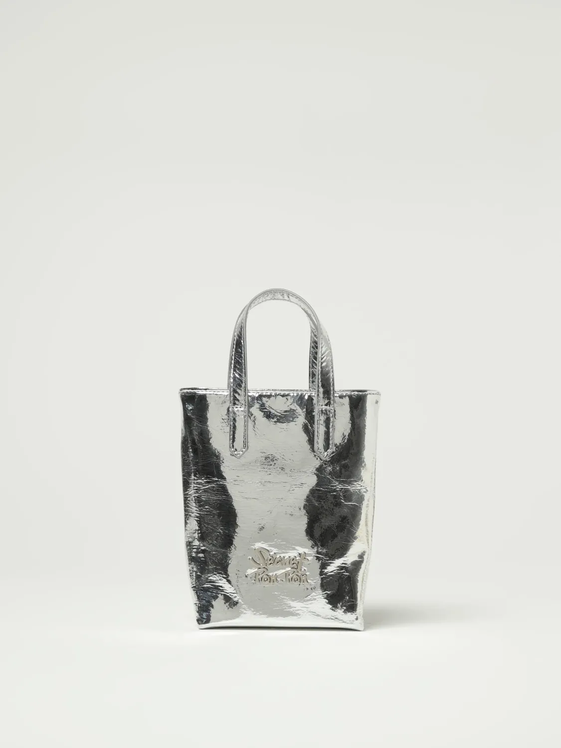 Borsa Sparkling Secret Pon-Pon in vernice laminata