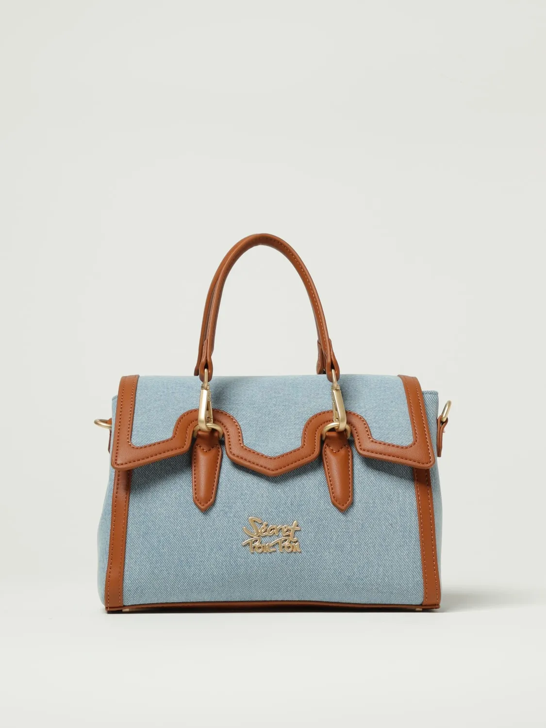 Borsa Yalis Denim Small Secret Pon-Pon in denim