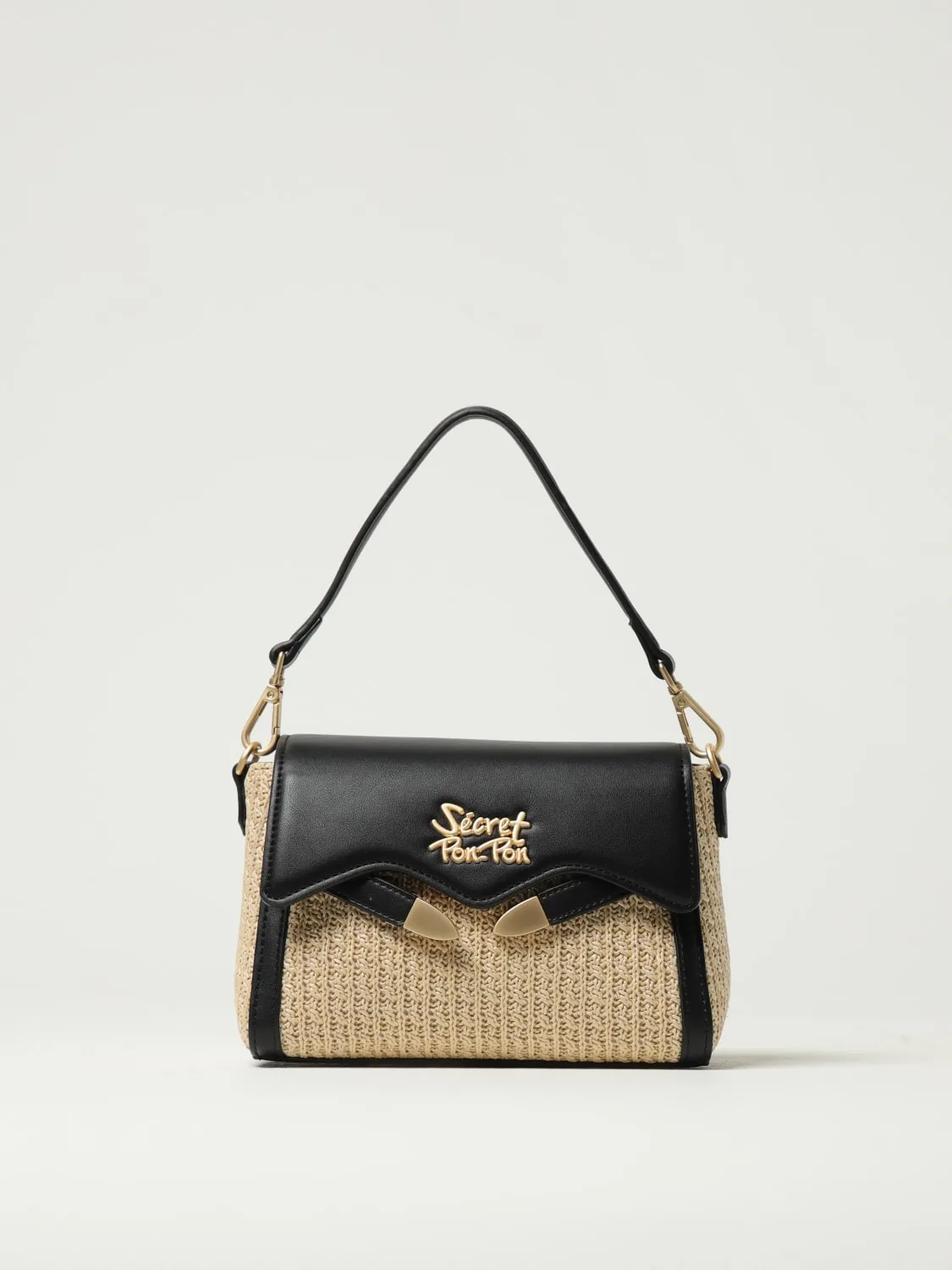 Borsa Quira Raffia XSmall Secret Pon-Pon in rafia