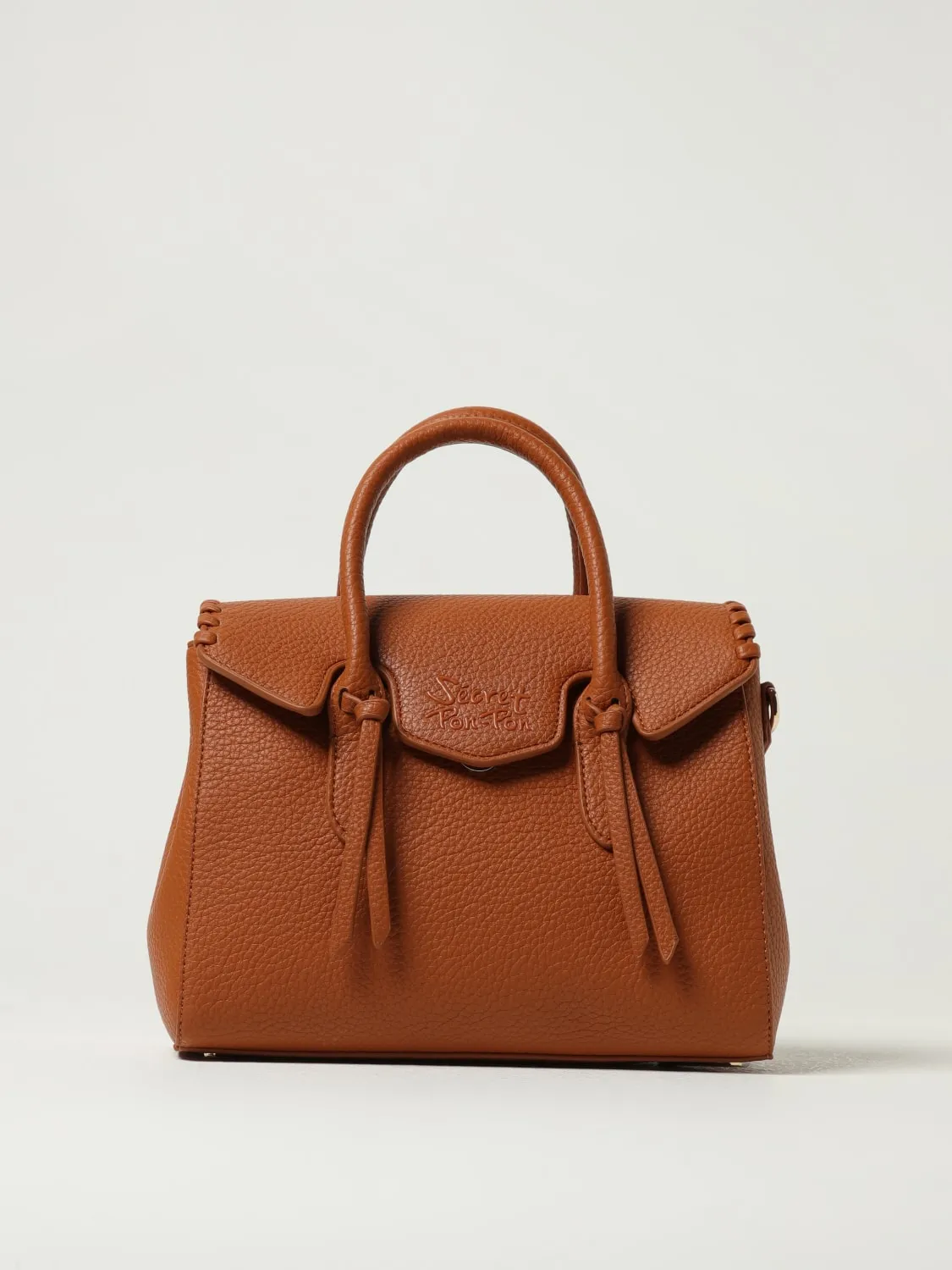 Borsa Laya Small Secret Pon-Pon in pelle sintetica a grana