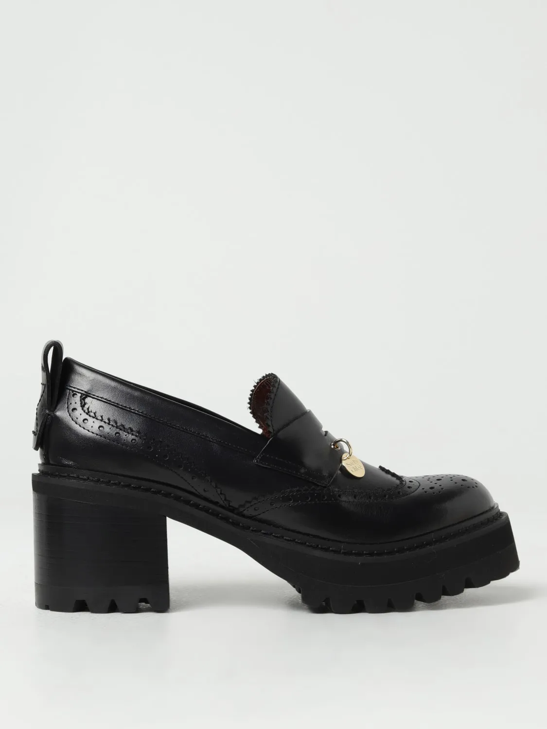 Mocassino New Gaucho See by Chloé in pelle con motivo brogue