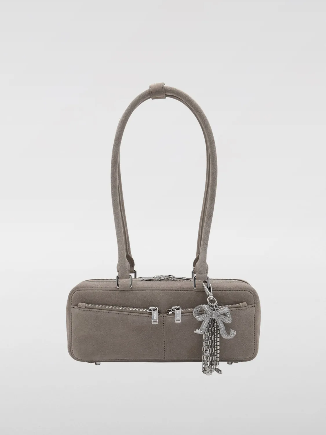 Borsa baguette Self-Portrait in pelle scamosciata