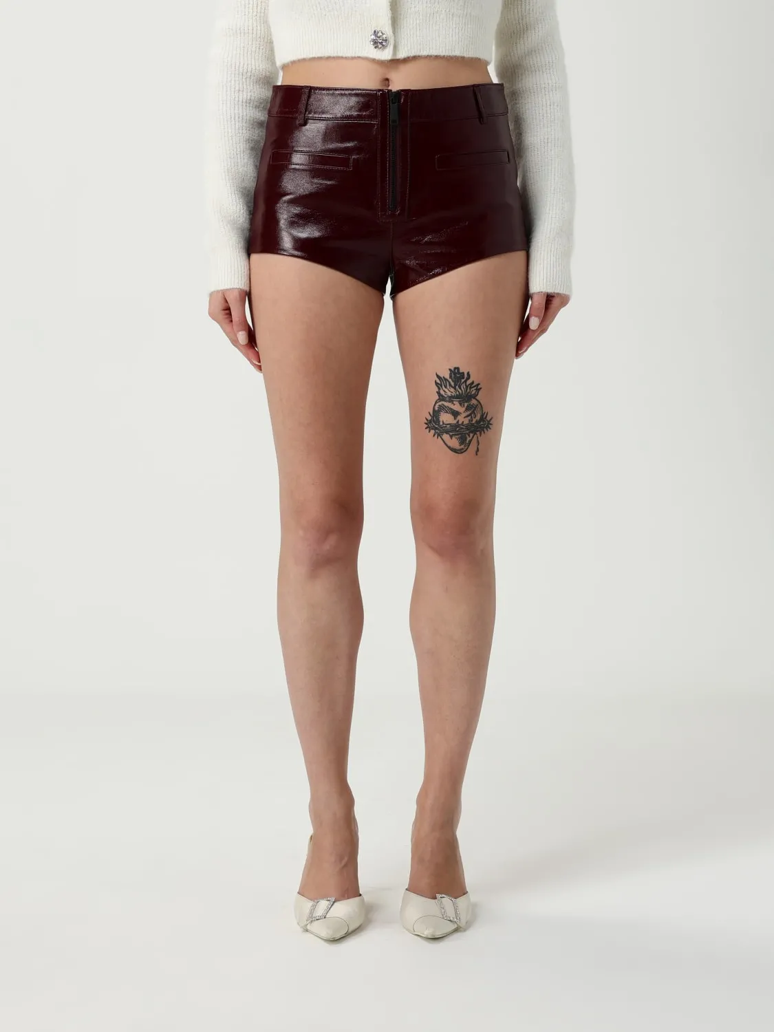 Pantaloncino Self-Portrait in pelle