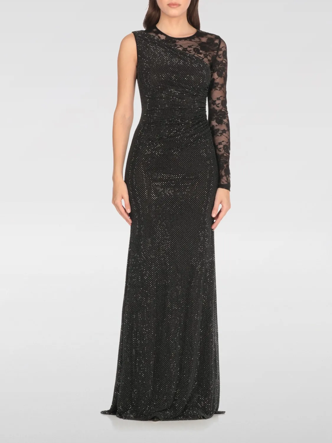 Abito Self-Portrait in jersey con strass e pizzo