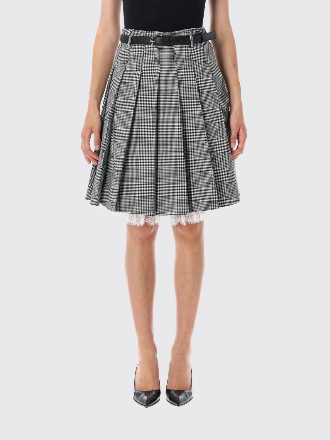 Gonna a pieghe Self-Portrait in misto viscosa