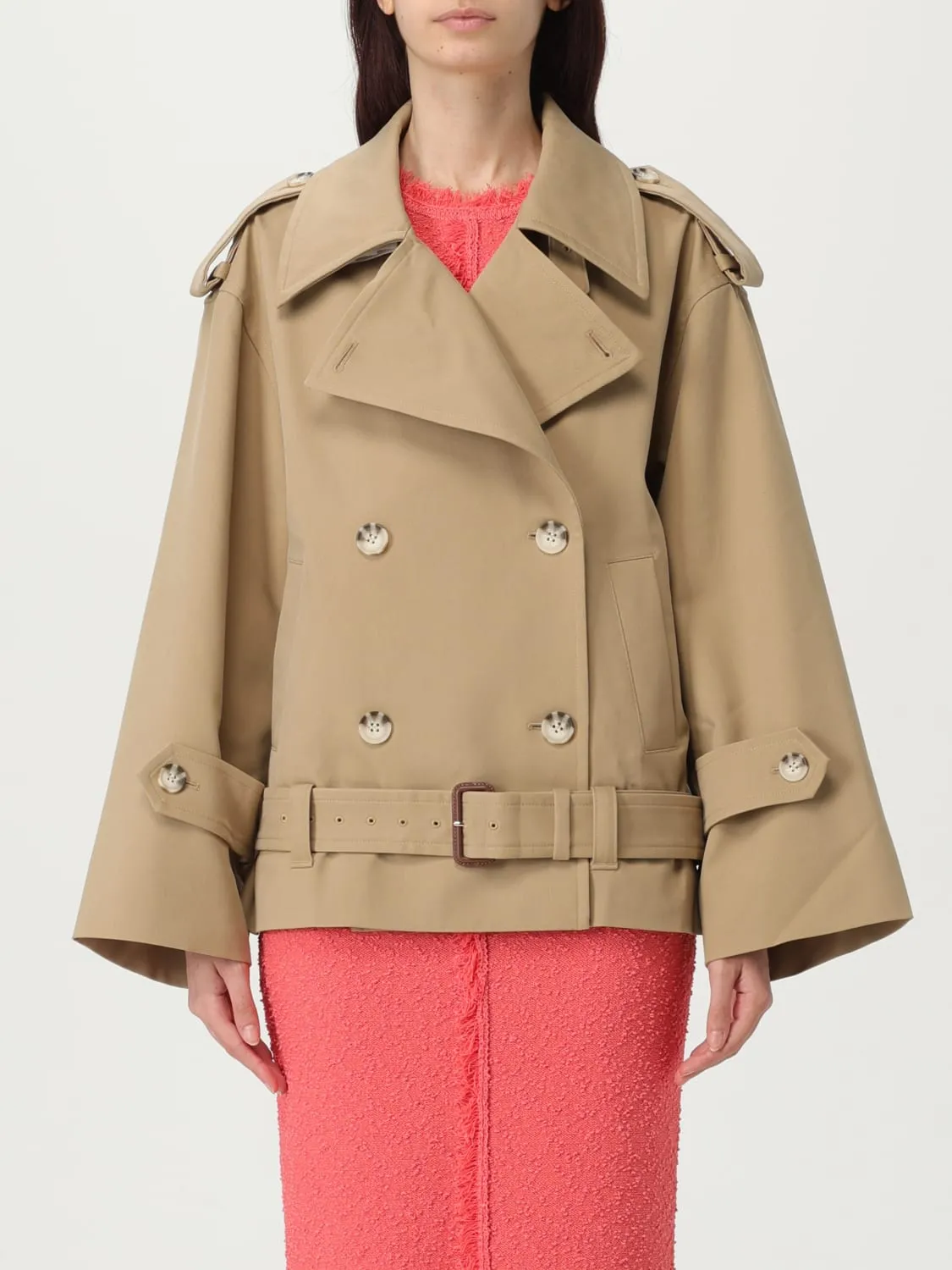 Trench doppiopetto Self-Portrait in misto cotone