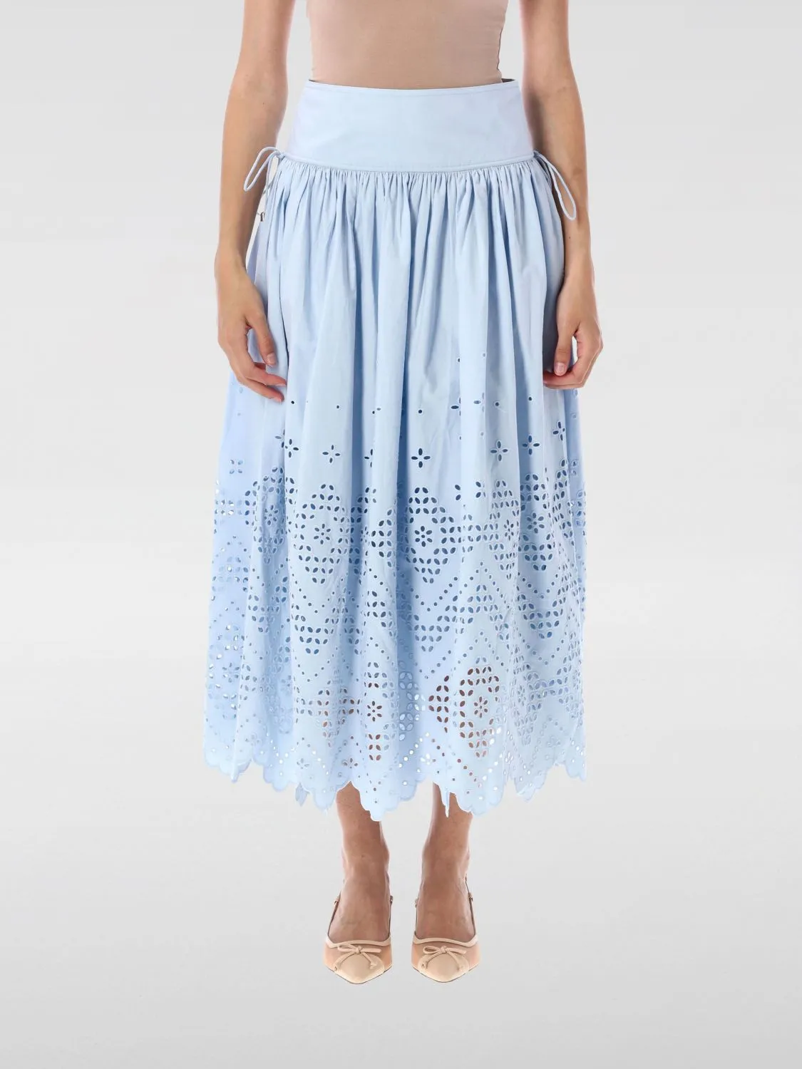 Gonna Self-Portrait in cotone Sangallo