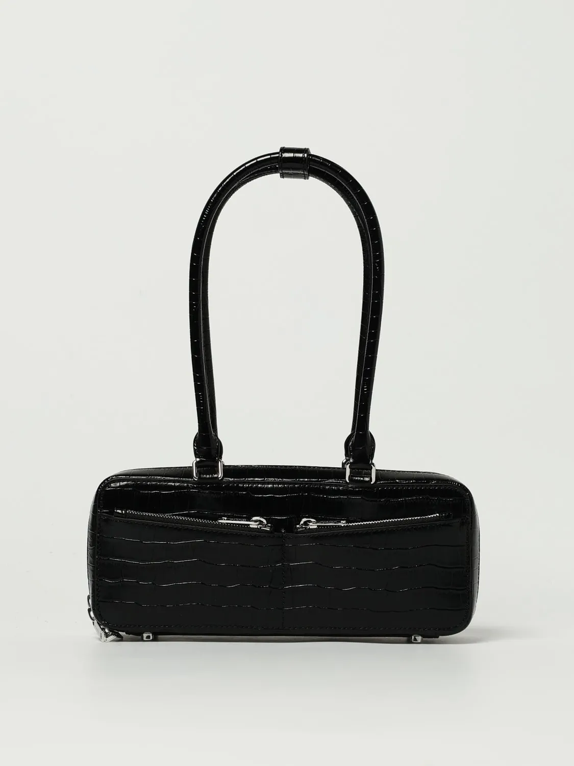 Borsa baguette Self-Portrait in pelle stampa cocco